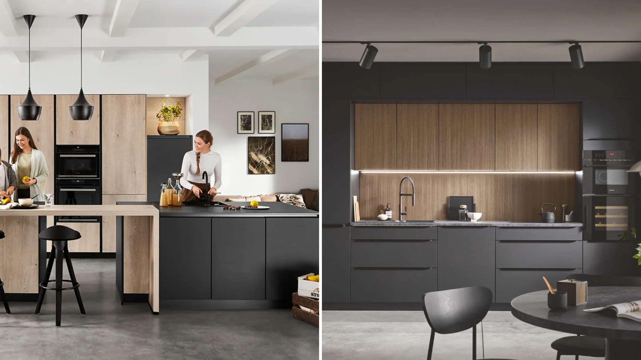 Zwarte Keukens met Hout Zwarte Keukens met Hout