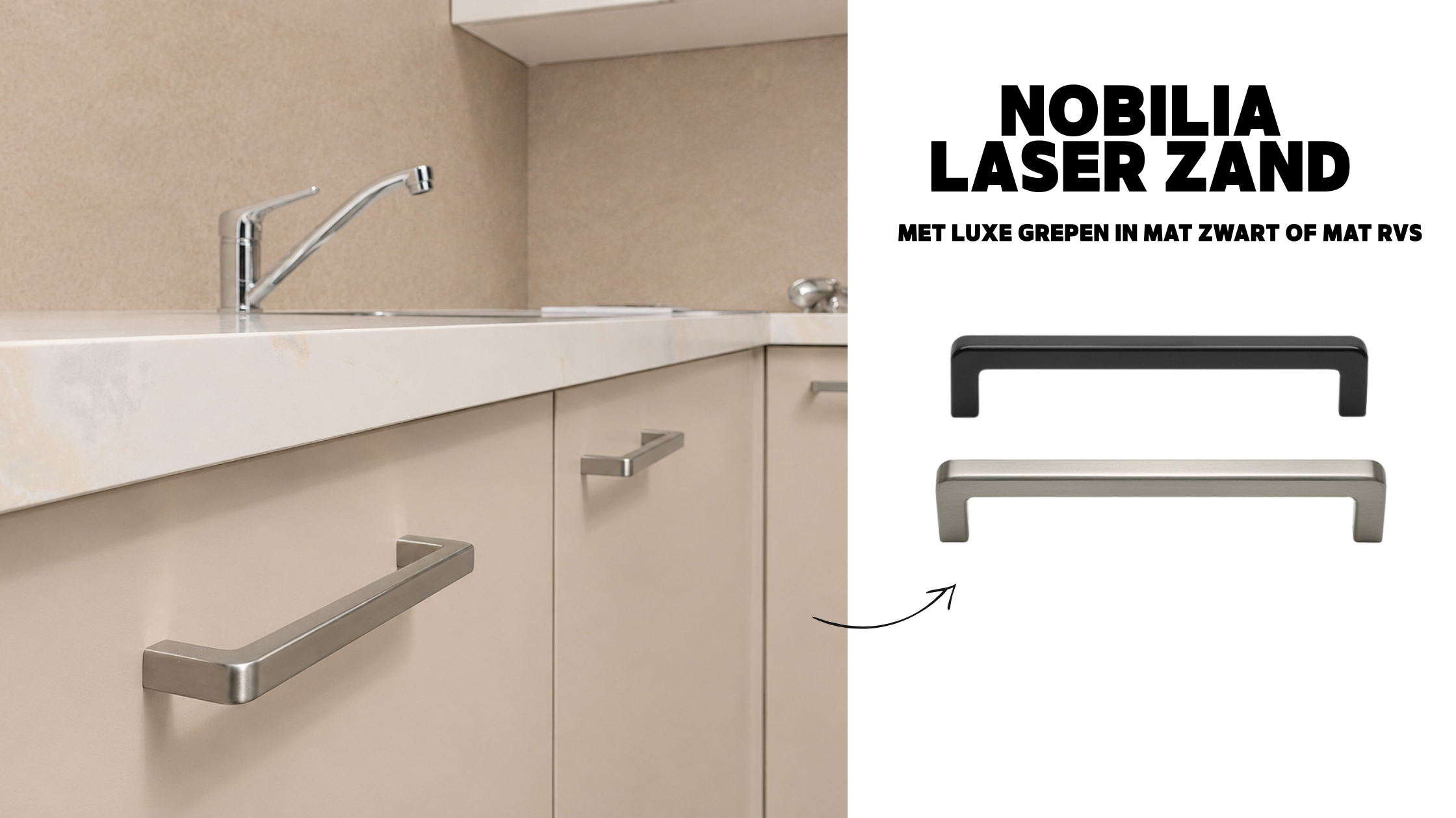 Nobilia Laser zand - Zandkleurige keuken uit voorraad