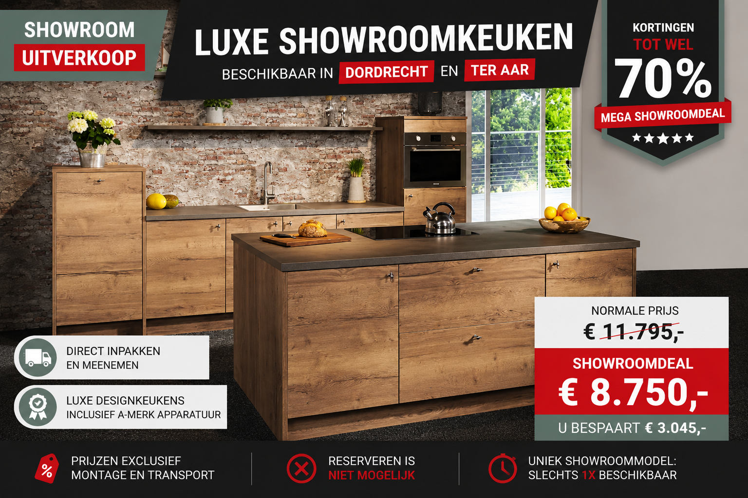 Showroomkeuken 60 in de showrooms van Keukenwarenhuis.nl in Ter Aar & Dordrecht