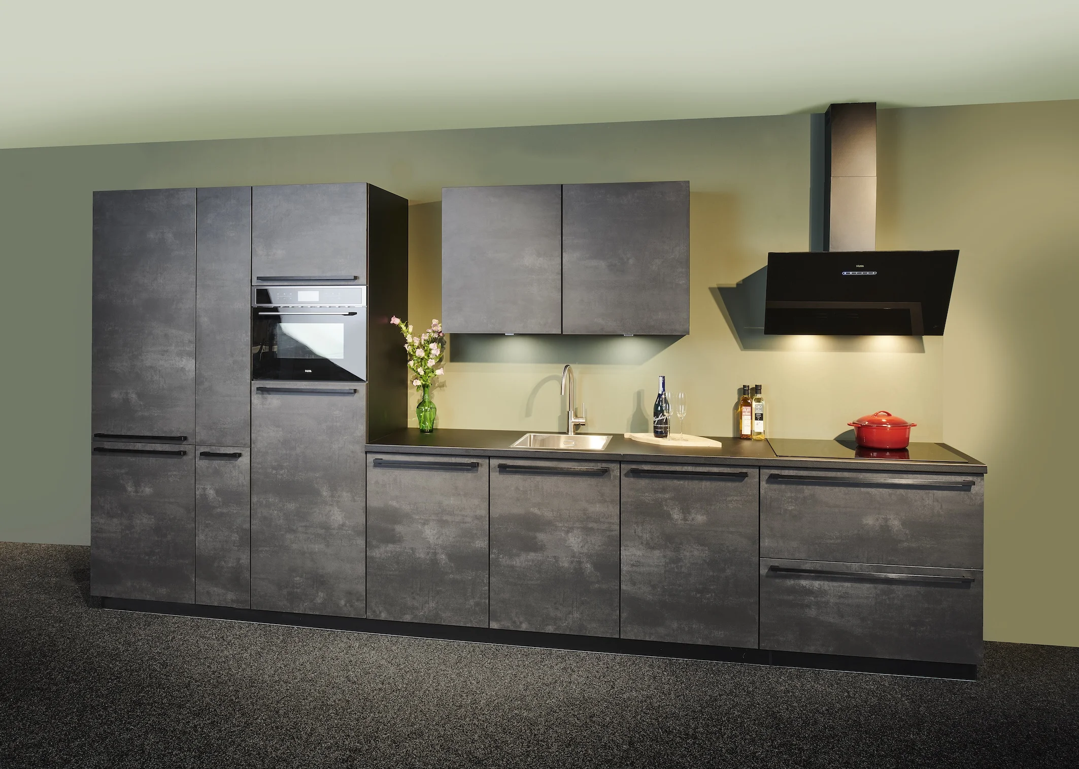 Betonlook keukenfront Laser Beton uit het Keukens Uit Voorraad concept van Keukenwarenhuis.nl