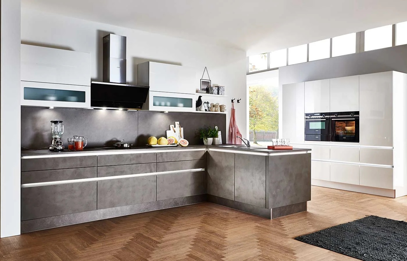 Industriële keuken met schiereiland