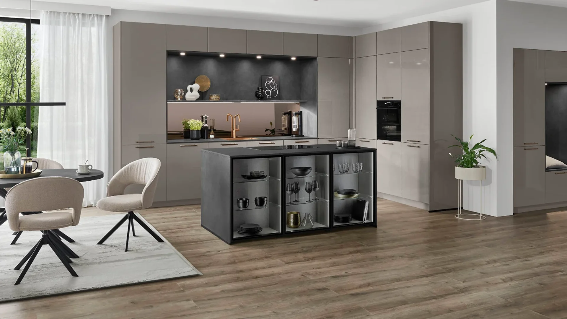 Luxe moderne witte keuken