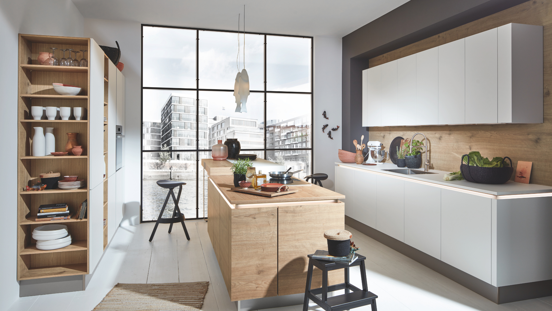 Scandinavische keuken module opstelling