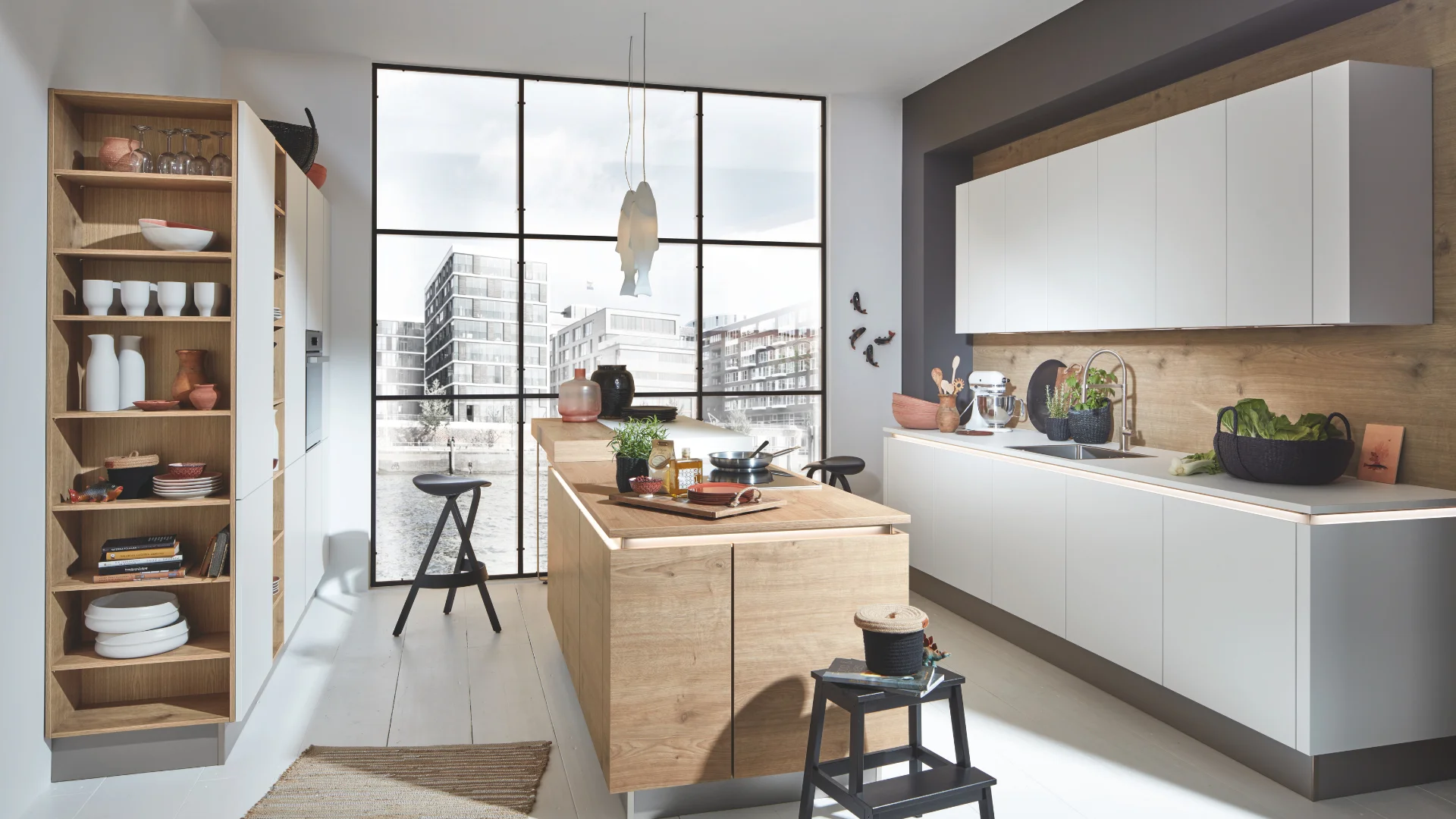 Scandinavische keuken module opstelling