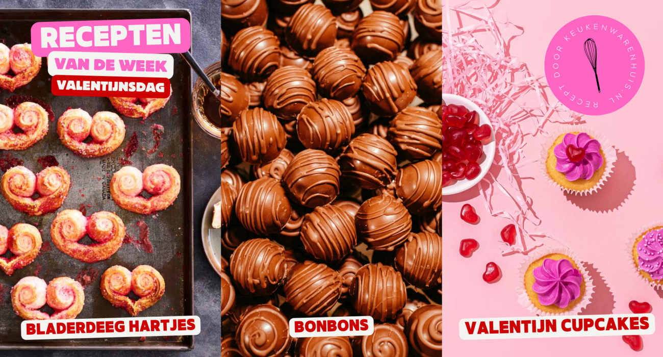 Bladerdeeg Hartjes, Bonbons en Valentijn Cupcakes