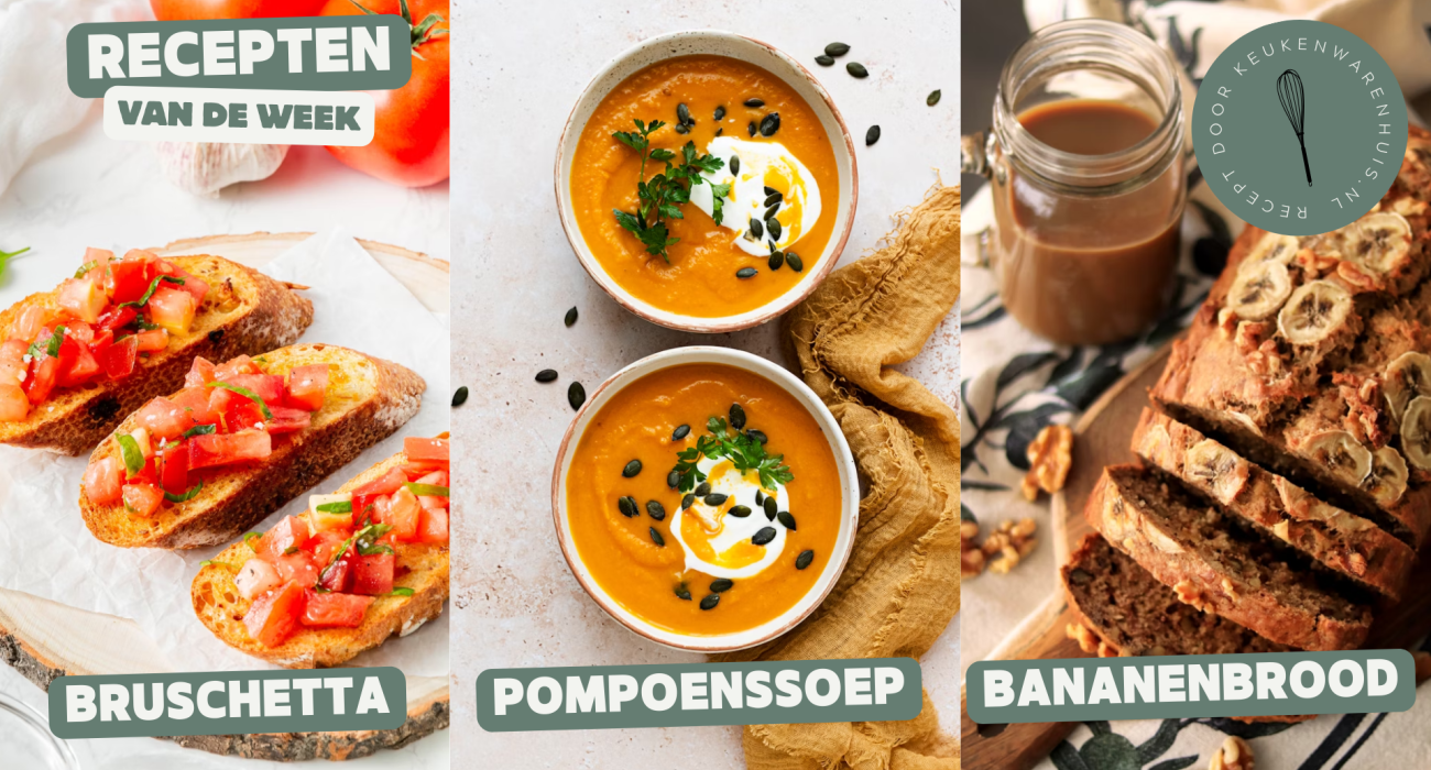Bruschetta, pompoensoep en bananenbrood