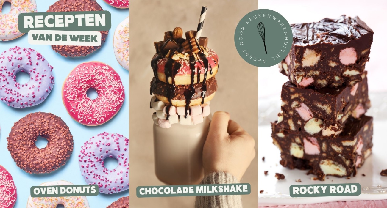 Oven donuts, chocolade milkshake en rocky road