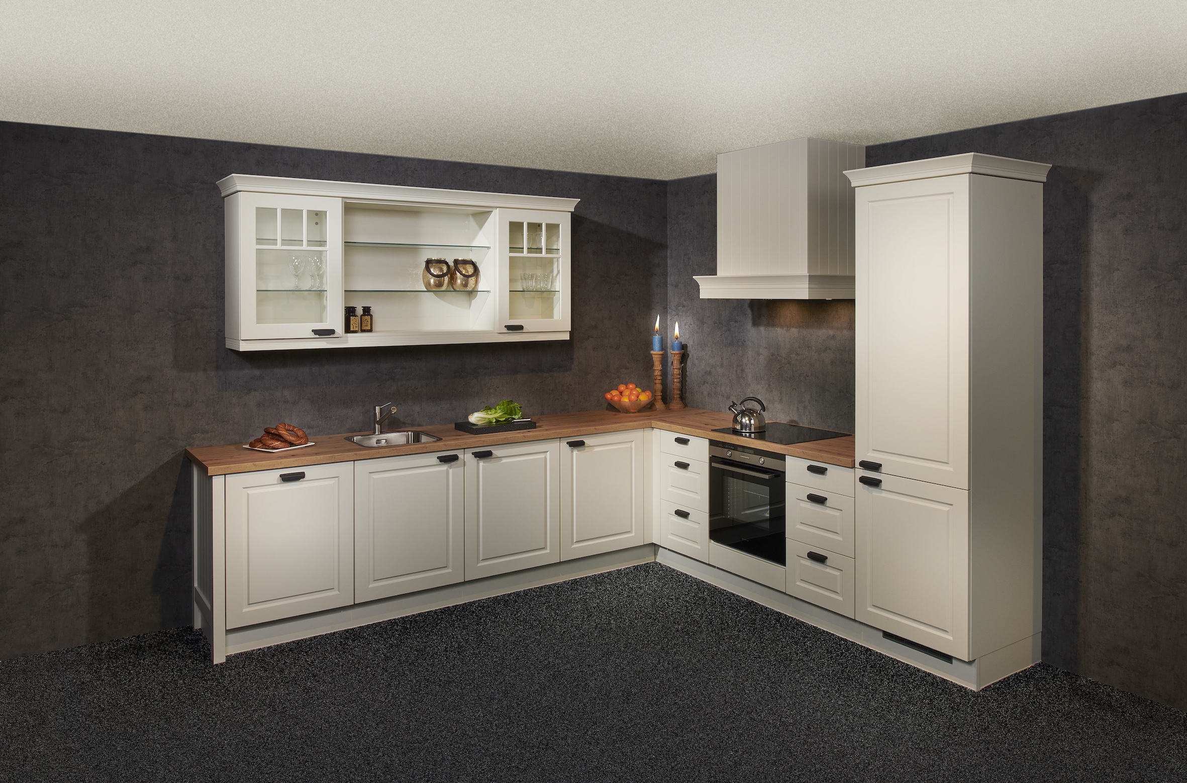 Landelijke magnolia hoekkeuken