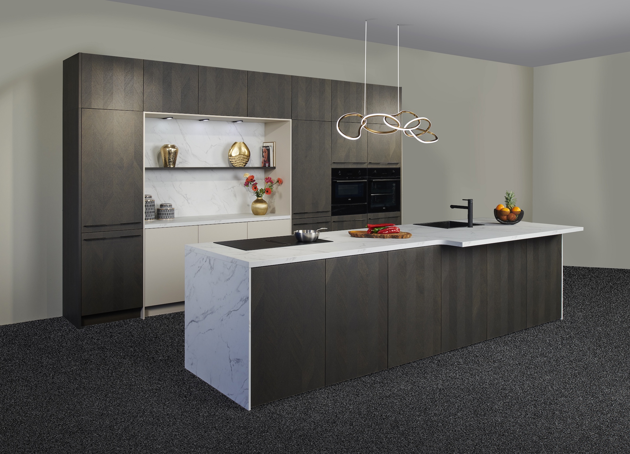 Houten eilandkeuken van Ballerina